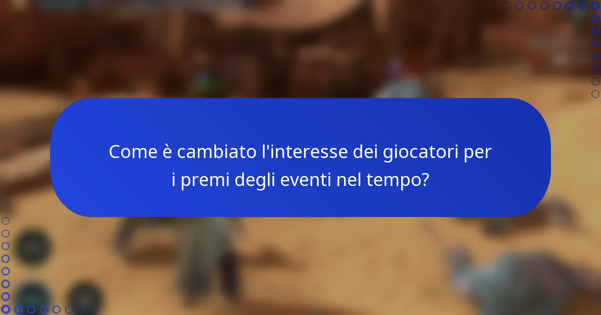 Come è cambiato l'interesse dei giocatori per i premi degli eventi nel tempo?