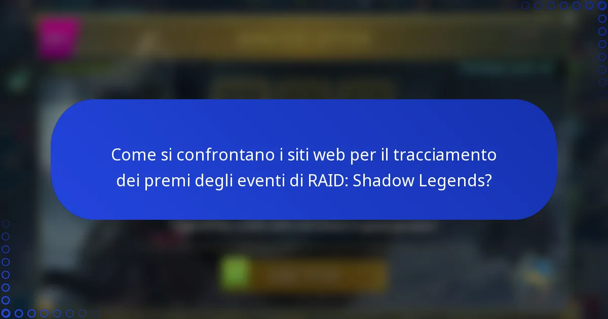 Come si confrontano i siti web per il tracciamento dei premi degli eventi di RAID: Shadow Legends?